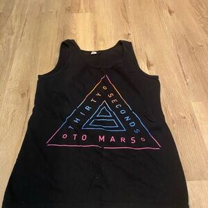 Black Graphic Tank Top Thirty seconds to mars